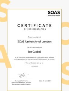 SOAS Certificate of representation