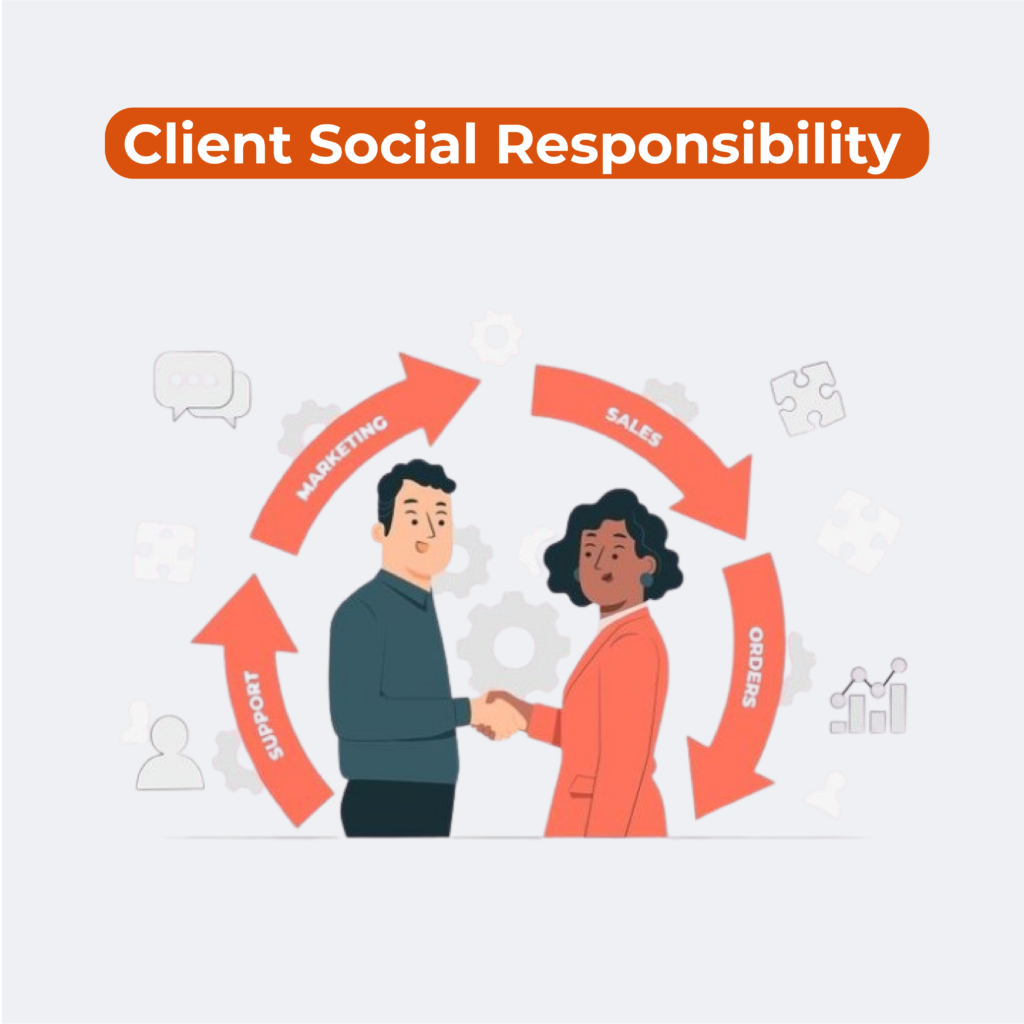 CSR icon, highlighting iae GLOBAL’s commitment to ethical practices, community support, and sustainable development through client social responsibility initiatives.