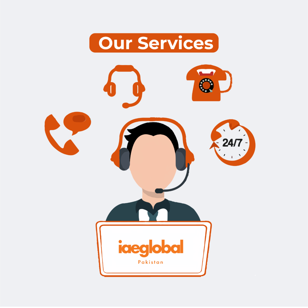 Service icons representing iae GLOBAL’s wide range of student support services for studying abroad, from counseling to visa assistance.