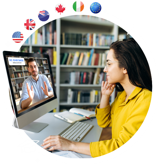 Online study abroad counseling session for students and parents