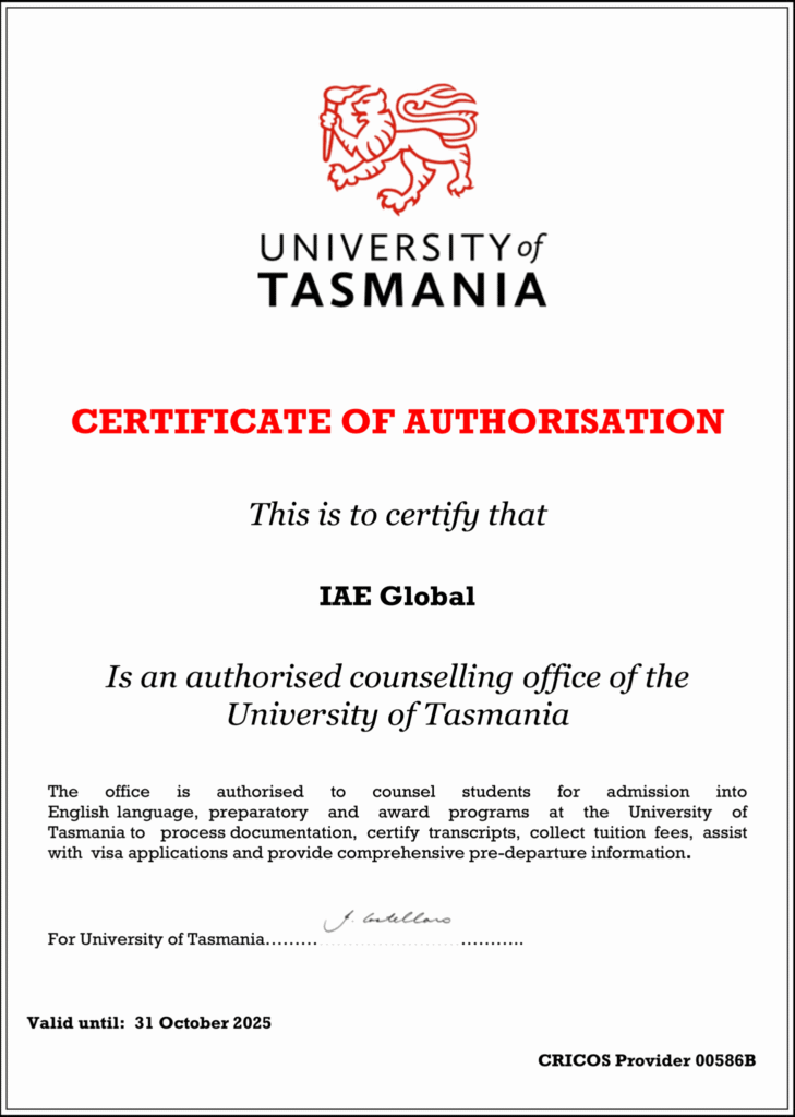 AU_UTAS-U-of-Tasmania_Agent-Cert_exp-2025Oct31-1457x2048